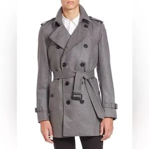 ジャケット・アウター Burberry's wool cashmere coat grey Burberry Wool Cashmere Pea Coat in Gray for Men | Lyst